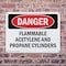 Signmission Flammable ACETYLENE And Propane Cylinders Danger Sign, Plastic, 14in W x 10in L, 2PK OS-2PACK-DS-P-1014-L-2053 - alternate 5